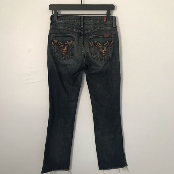 7 for all mankind straight raw leg hem rainbow - Picture 2 of 7